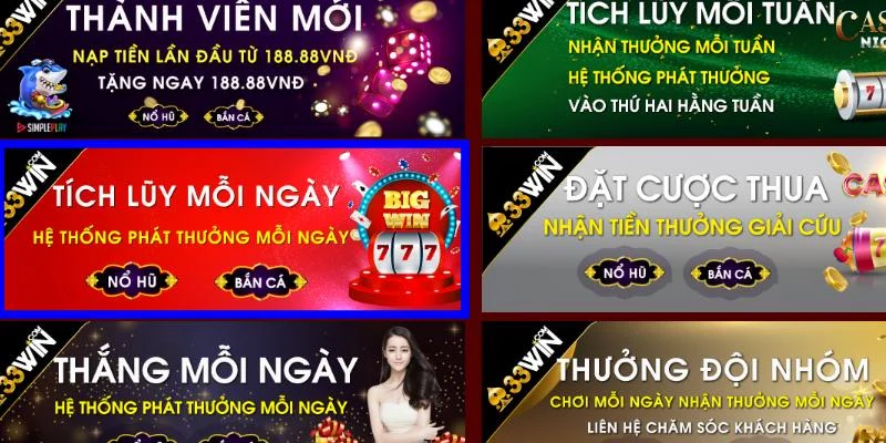 Nhận thưởng nạp mỗi ngày hấp dẫn